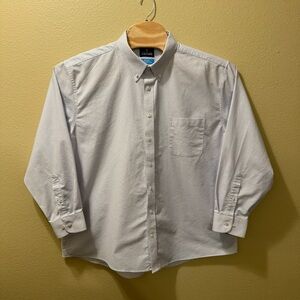 Men’s XXL 18-18.5 34-35 Stafford Tailored Culture CoolMax White w/ Dots Shirt